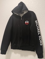 Michael Kors Sweater M size Black Lined Full Zip Hoodie Sweater Fall