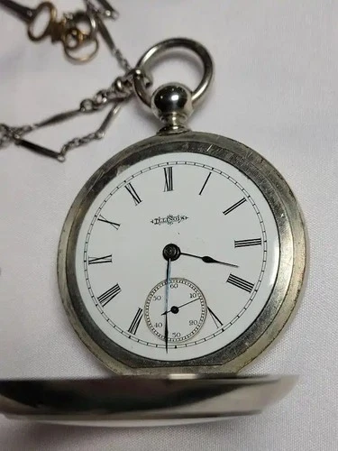 Antique 1890 Illinois 18s Key Wind Pocket Watch - Heavy Silverine - KEY INCLUDED