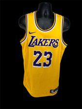 Nike Lebron James Los Angeles Lakers Jersey 23 Mens 48 Swingman Dri-Fit Yellow