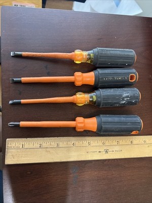 Klein Tools 683-4-INS & (Three) 682-4-INS Insulated Heavy-Duty Screwdrivers