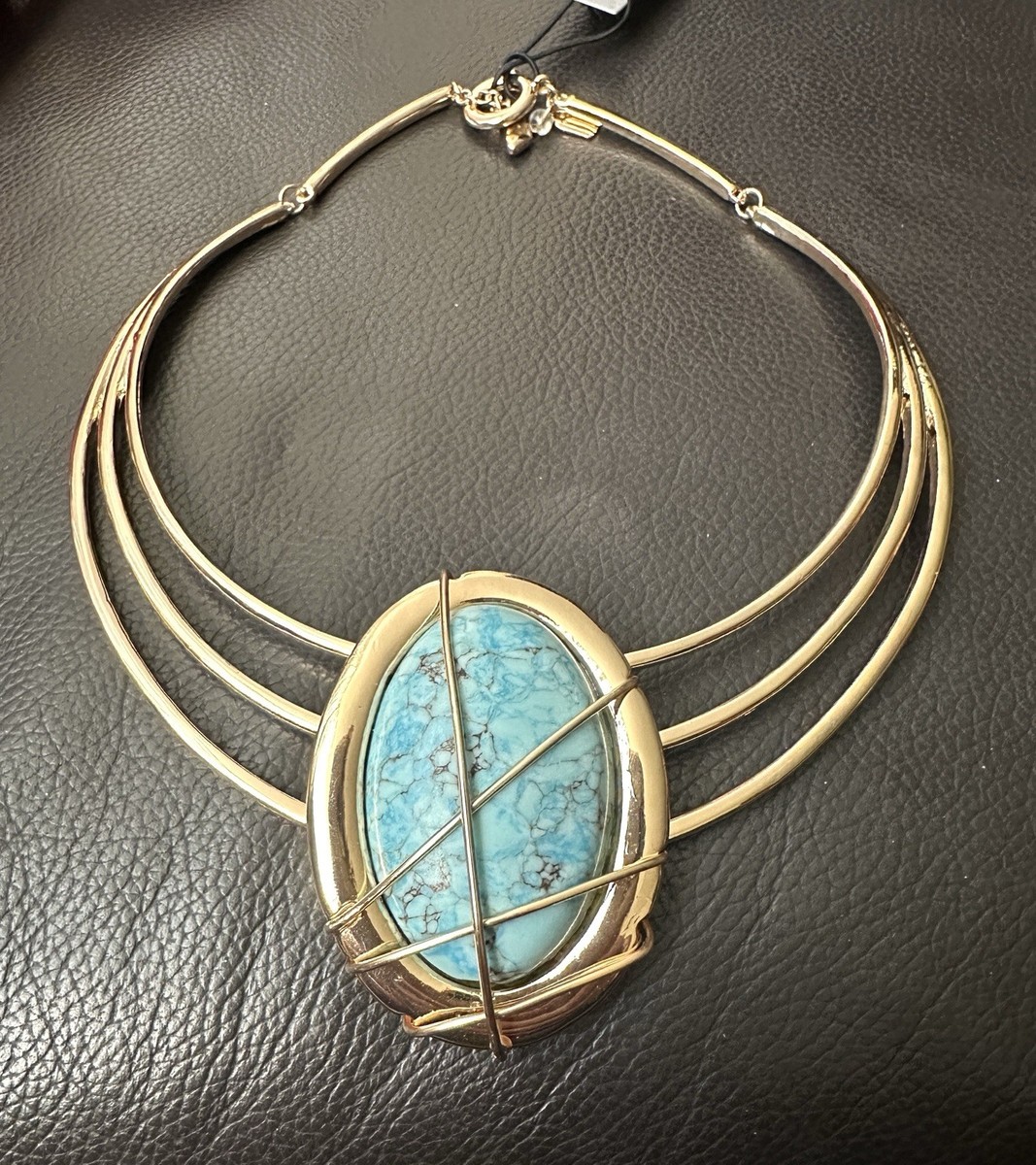 Robert Lee Morris Necklace / Stone Turquoise / Triple Omega | eBay