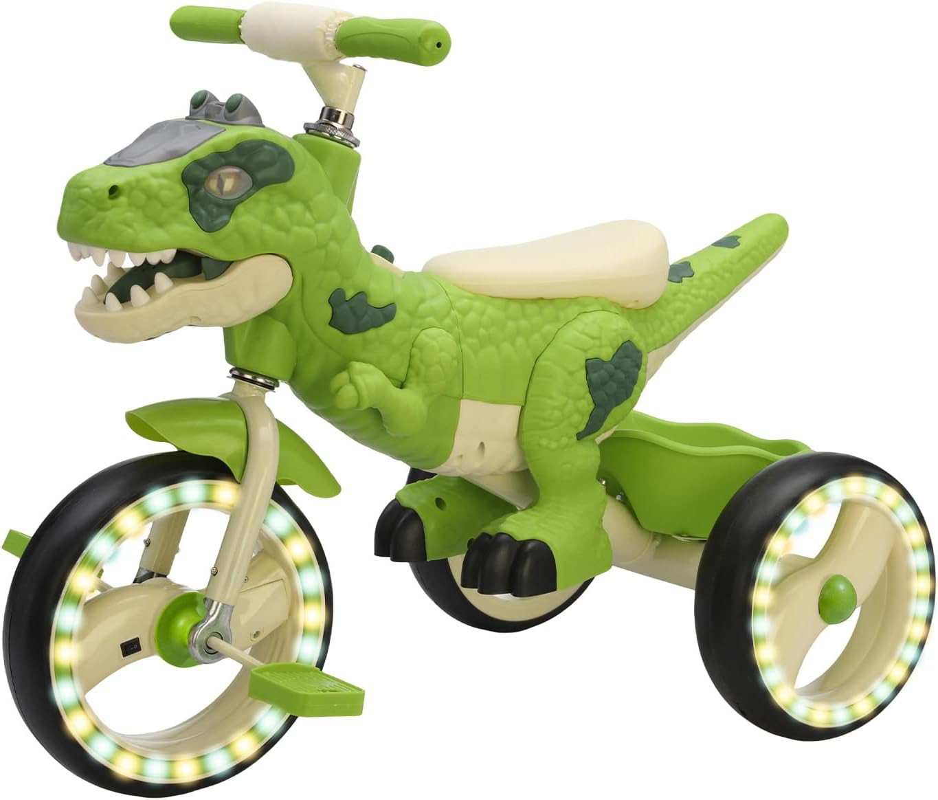 Dinosaur Kids Tricycle for Rider- Toddlers Kid Trike Bike Big Wheel with Music, 