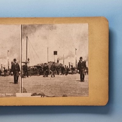 Liverpool Stereoview C1895 Merseyside Victorian Shipping Landing Stage