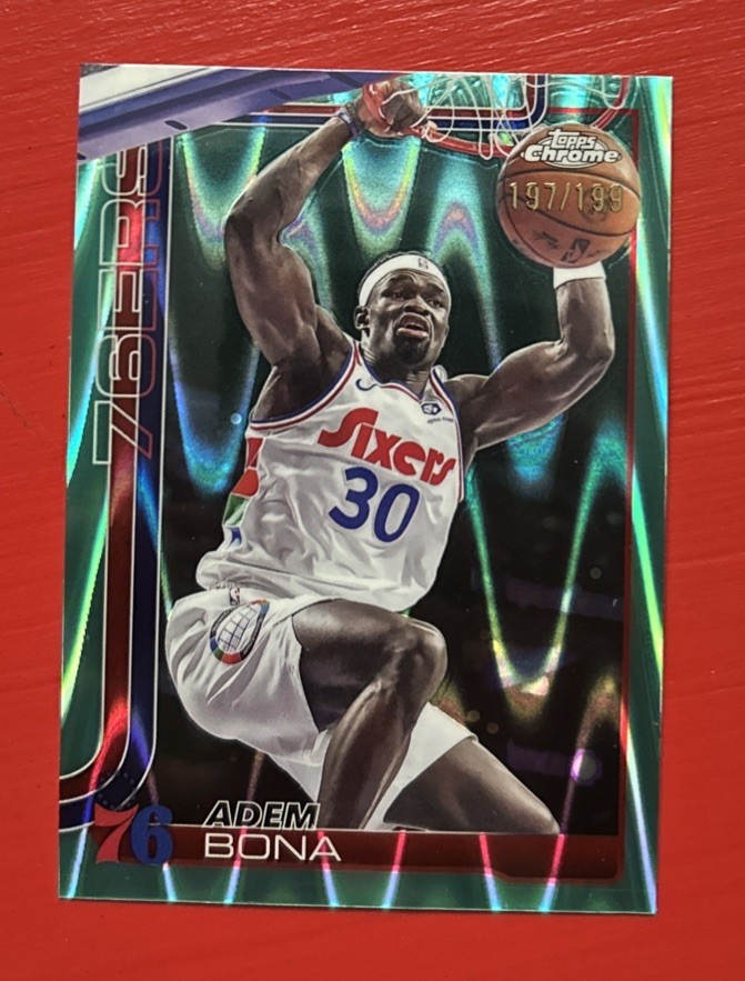 ADEM BONA 2025-26 TOPPS CHROME TEAL REFRACTOR 197/199 #183 