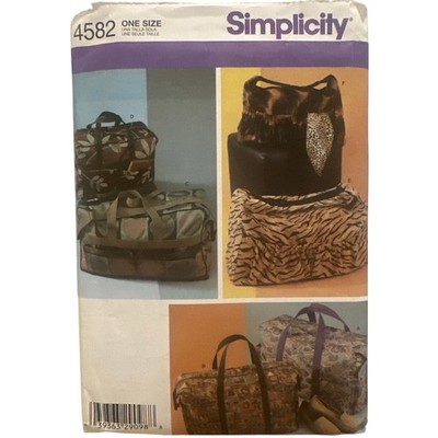 Simplicity 4582 Travel Bag Duffel Sewing Pattern UNCUT