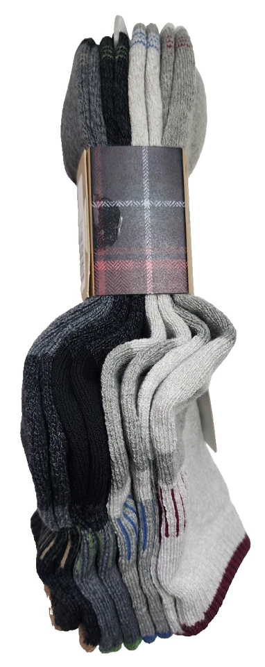 Eddie Bauer Men Crew Socks 4 Pair Pack Black & Gray Midweight Shoe 7-12 - Image 4 of 4