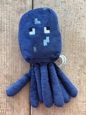 Mojang AB 2014 Minecraft Blue Octopus Squid Mini Stuffed Plush Doll 7"