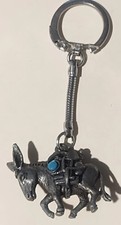 J Ritter Donkey Miner?s Pack Mule Faux Turquoise Pewter Signed Pendant Charm EXC