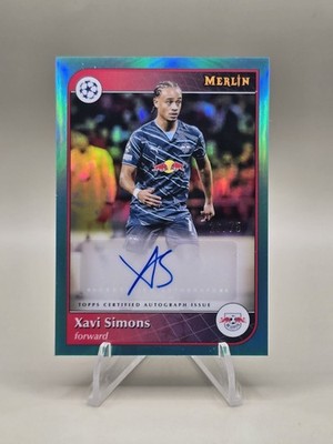 2024-25 Merlin UCC Xavi Simons #AU-XS Aqua Refractor Auto /75 Leipzig