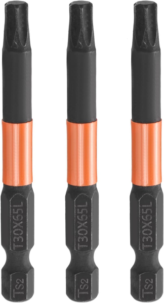 "3 StüCk T30 Torx Bit Schraubendreher Bit Set 65Mm Lang 1/4\" Magnetisch Sechskant"-image