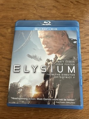 Elysium (Blu-ray/DVD, 2013) Damon   Pre owned  Free Shipping
