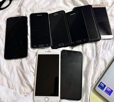 Lot of 8 Cell Phones Samsung Galaxy iPhone Motorola AS-IS For Parts or Repair