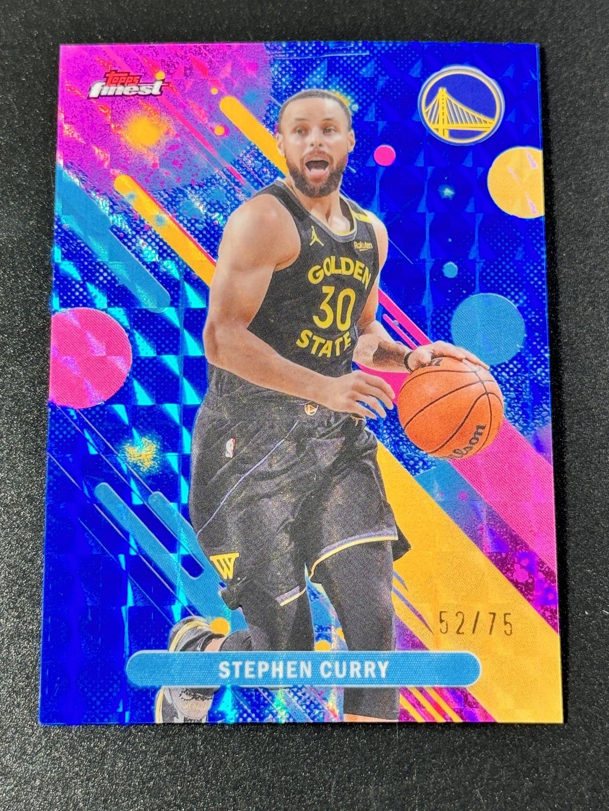 2025-26 Topps Finest Stephen Curry #74 Common Blue Geometric /75