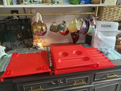 IKEA DIDRIK キャスターワゴン　サイドテーブル　オールドイケア Vintage Red IKEA Didrik Bedside Table Rolling Trolley Cart - RARE