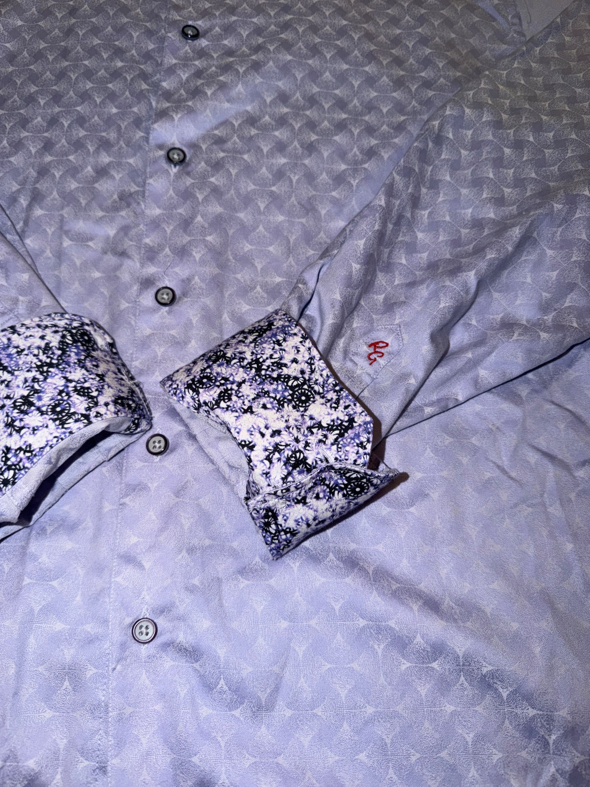 Robert Graham Purple Patterned Button-Up Shirt Fl… - image 6