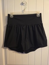 Halara SoftlyZero Airy 2-in-1 Yoga Shorts Women Sz L 3  Black High Waist Pockets