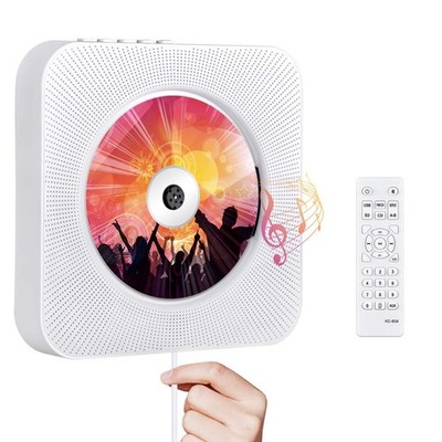Portable CD Player with Bluetooth, Qoosea Wall Mountable Players White 