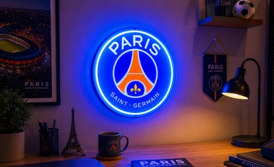 Enseigne Lumineuse PSG - Logo Paris Saint-Germain LED - XXL- Décoration Mural - Photo 1/4