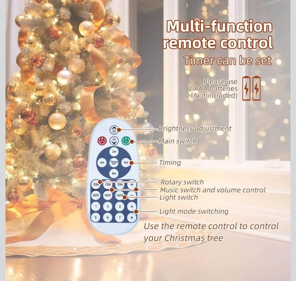 HOYECHI 𝐌𝐮𝐬𝐢𝐜𝐚𝐥 Rotating Christmas Tree Stand, Anti-tilt Noiseless, Up to - Image 3 of 4