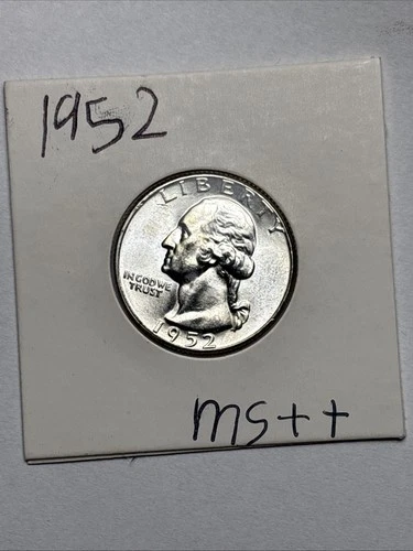 1952 Philadelphia Mint Silver Washington Quarter Uncirculated MS++