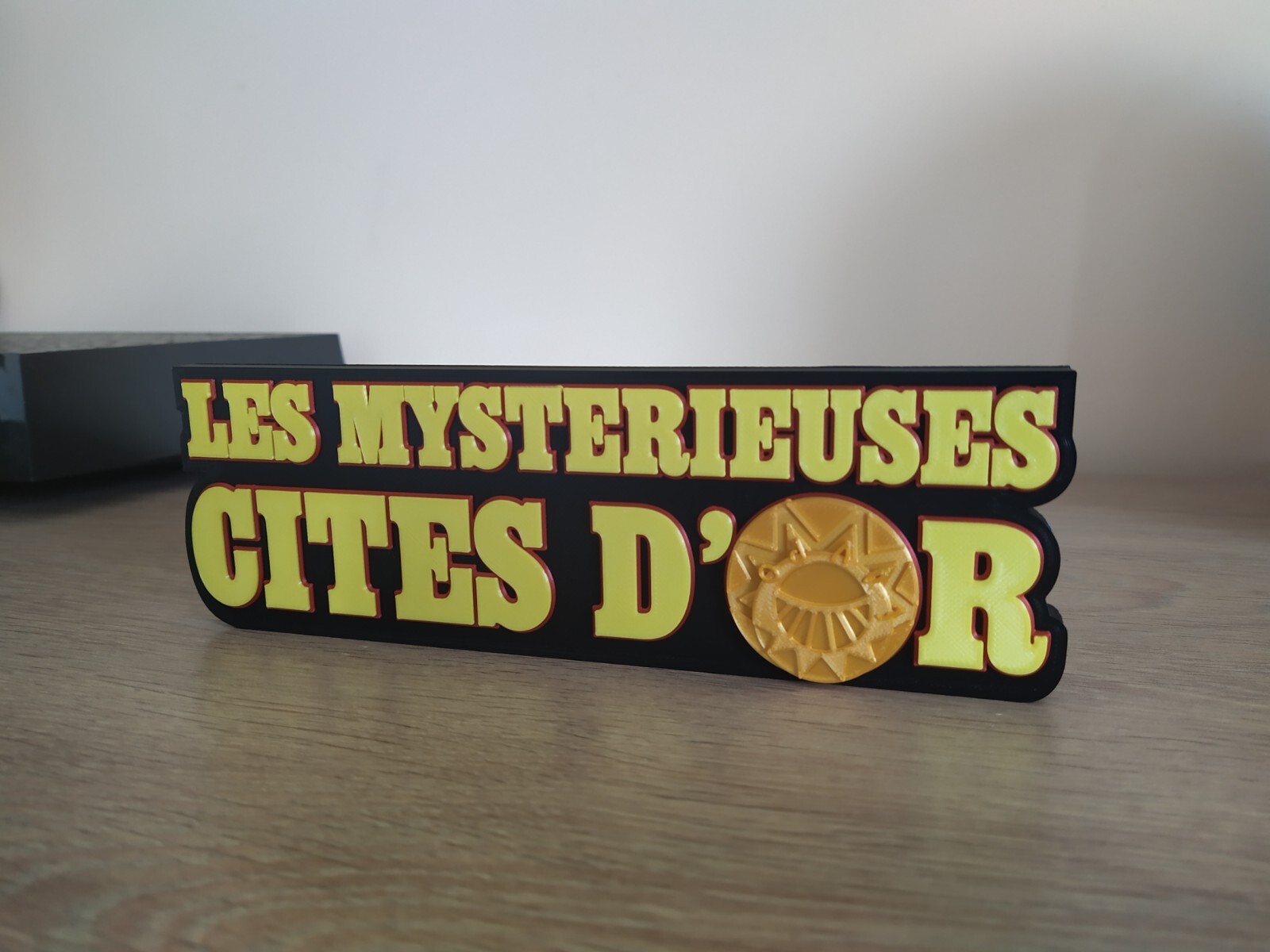 Logo Les Mystérieuses Cités d'Or display anime manga enseigne retro
