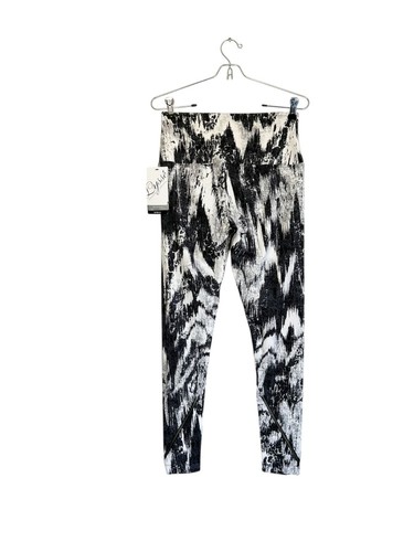 Lyssé Tummy Control Ikat Twist Zip Leggings in Black/Gray/White - Sz S - New - Picture 2 of 10
