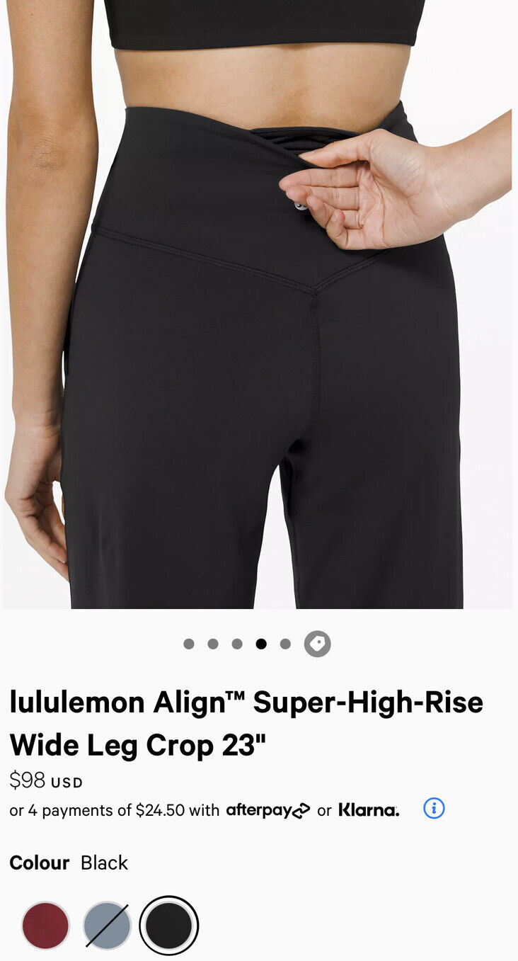 Lululemon Align High-Rise Wide Leg Crop Cropped Workout Pants 23 Navy Blue  8 - $70 - From A Joyful