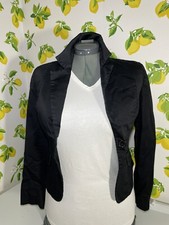 H M Cotton Black Blazer Size 4