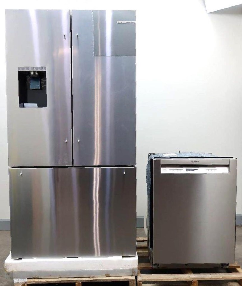 Bosch 800 Refrigerator B36FD50SNS + 300 dishwasher SHEM63W55N package