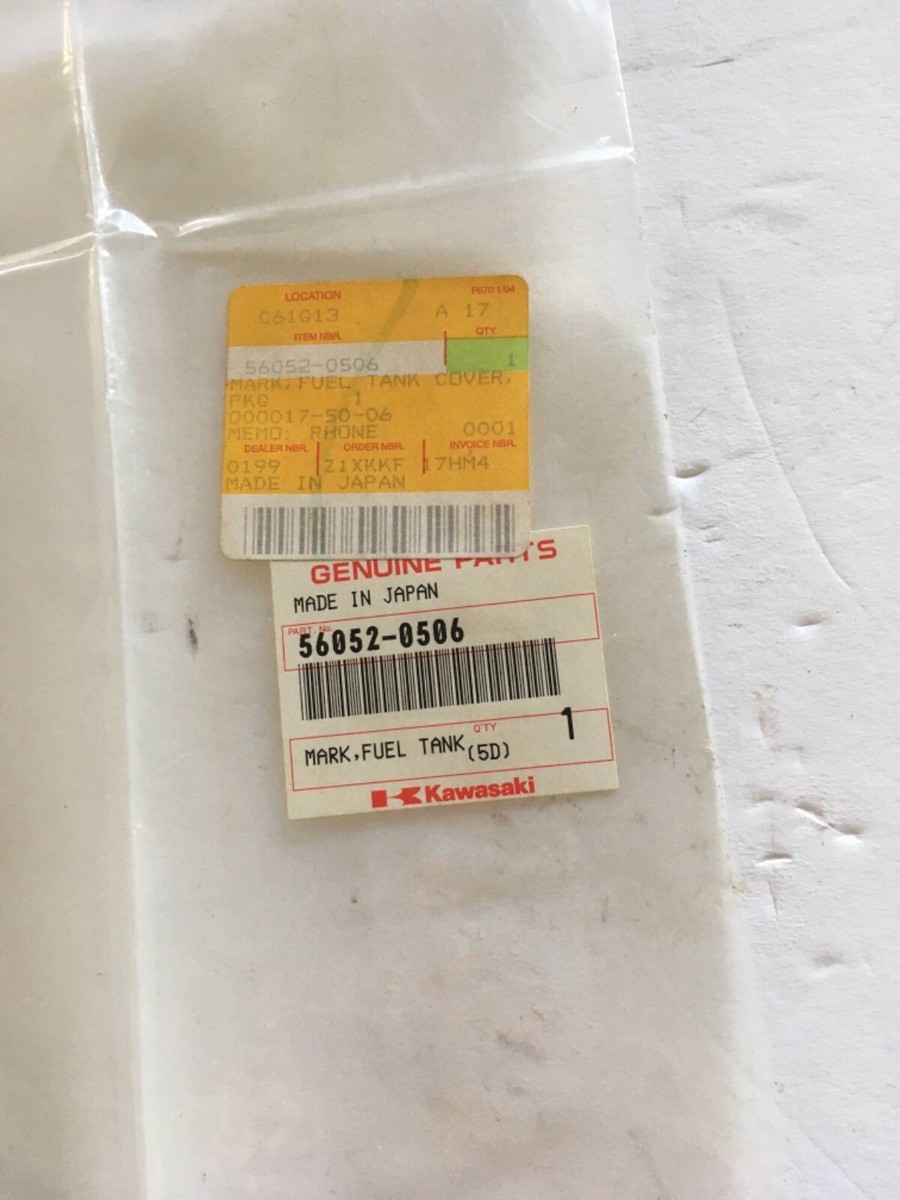 KAWASAKI FUEL TANK DECAL 2005 ZX-6R ZX636-C1 BLUE 56052-0506 | eBay