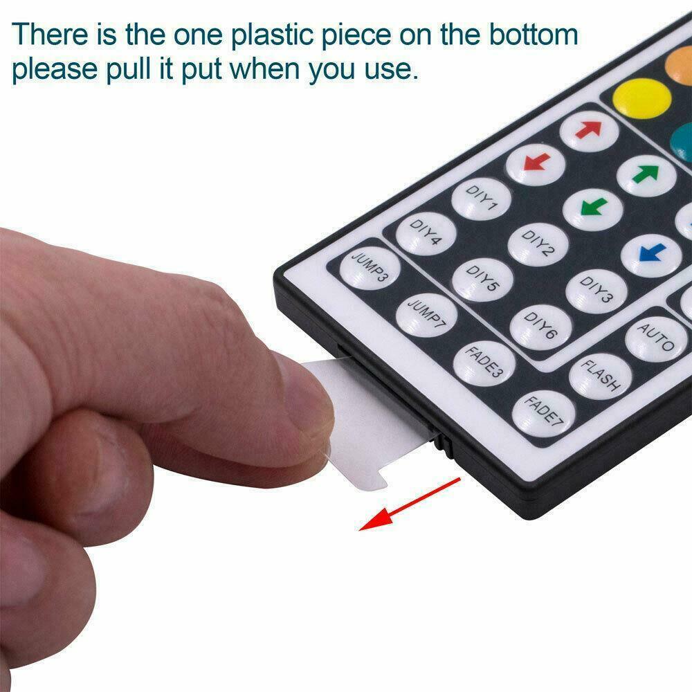 5M RGB 5050 Waterproof LED Strip light SMD 44 Key US Remote 12V Power Full Kit