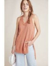 Anthropologie Desmond Tunic Sweater Sleeveless V-Neck Mango Lagenlook NWT $98 XS