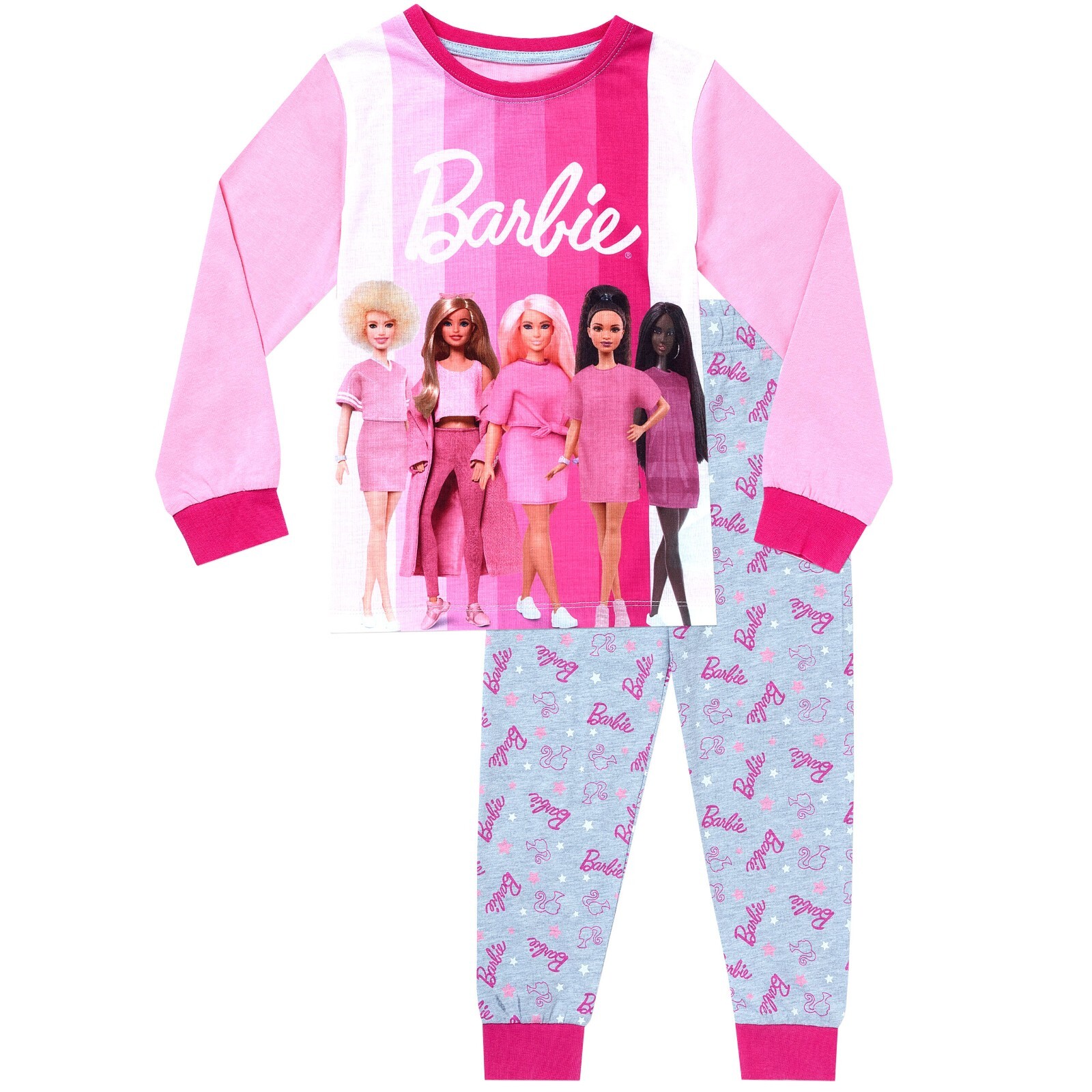 Barbie Dressing Gown Pyjamas Set Kids Girls 3 4 5 6 7 8 9 10 Years PJs Hooded image 6