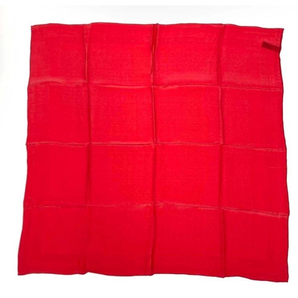 Christian Dior foulard carré 28x26 pouces soie rouge 04700a