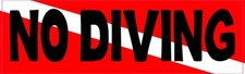 10in x 3in Diver Down Flag No Diving Sticker Car Truck Vehicle Bumper Decal