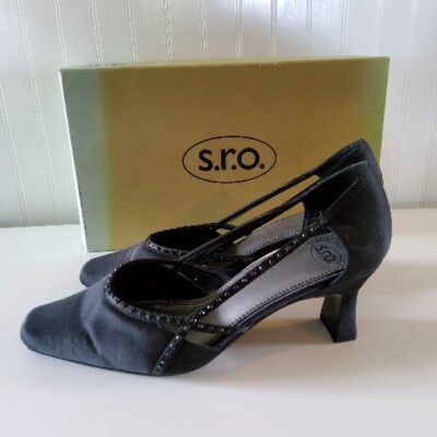 black satin dress shoes low heel Amazon.com | Women's Bridal Wedding Satin Low Heel Slip on Pump Shoes 6.5Cm Low Heel Formal Prom Party Dress Shoes,Black,6