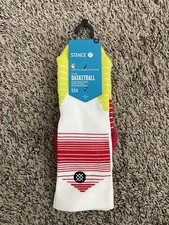 stance fusion basketball socks core crew hawks size Large in mens