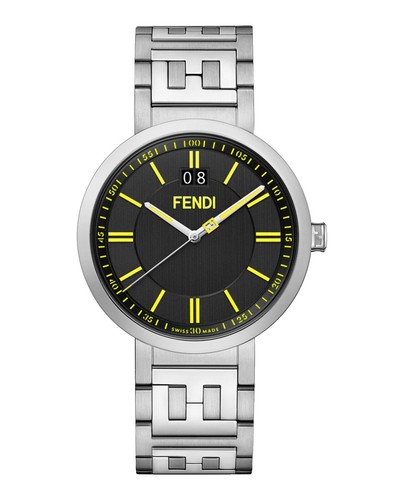 Exc+5] FENDI Orologi 200G Silver Dial Stainless Steel Leather Mens