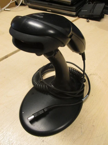 Metrologic MS9520 Voyager 1D Handheld Barcode Scanner USB Reader Black + Stand