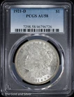1921-D $1 Morgan Silver Dollar PCGS AU 58