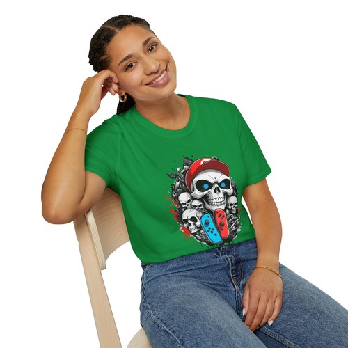 T-Shirt Skull & Gaming Console - Maglietta Grafica Giocatore Unisex - Switch - Foto 63 di 91