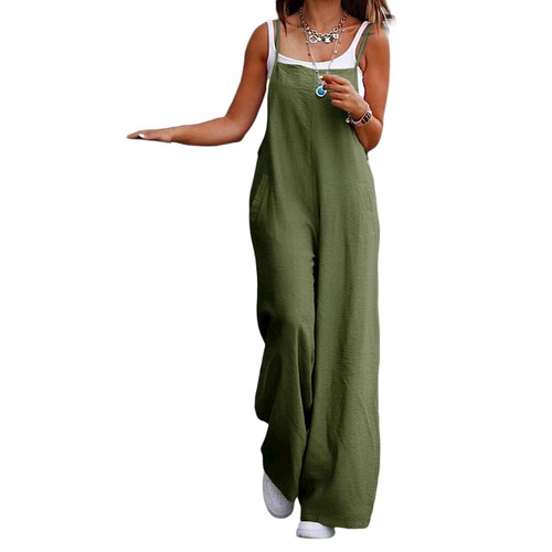 Womens Overalls Dungarees Summer Loose Trousers Ladies Baggy Jumpsuit Playsuit - Picture 21 of 95