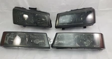 FOR 2003 2004 2005 2006 Chevy Avalanche/ Silverado Headlight Set Smoke Lens NEW 
