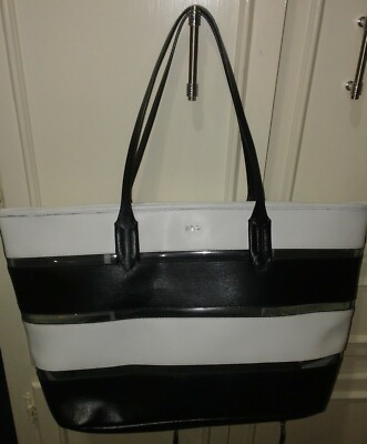 Designer LAUREN RALPH LAUREN Black White Handbag