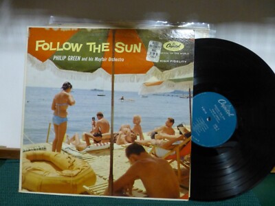 PHILIP GREEN & MAYFAIR ORCH. FOLLOW THE SUN U.K. LOUNGE  EXOTICA  EXC  LP