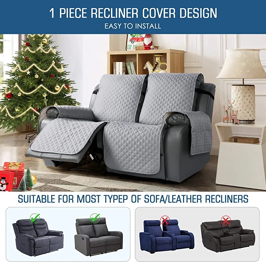 TAOCOCO Loveseat Recliner Cover NonSlip Sofa Slipcover, Pet Cover for