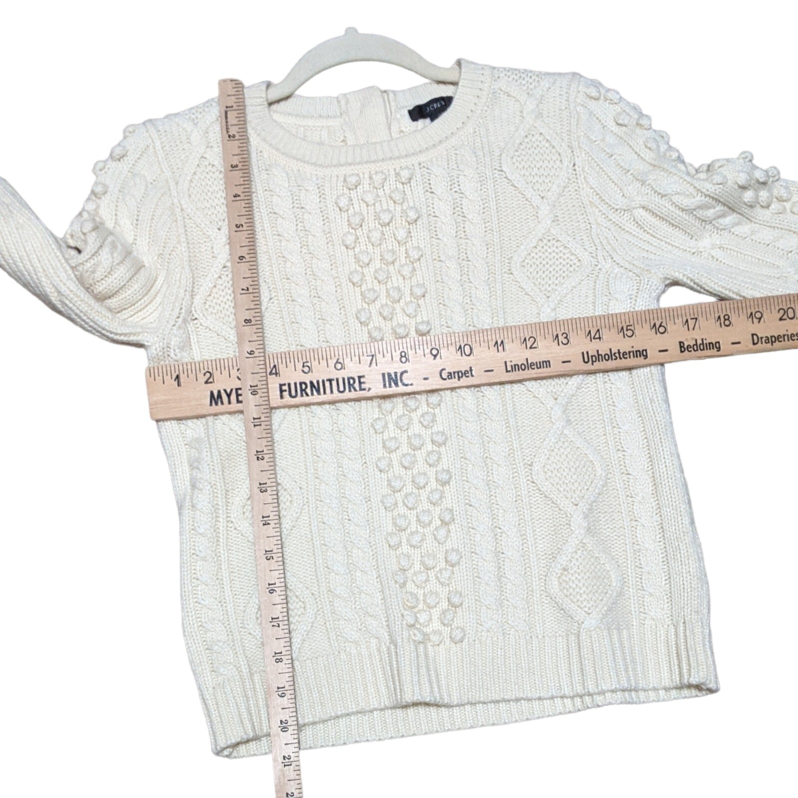 J. Crew button back cable knit crew neck sweater … - image 4