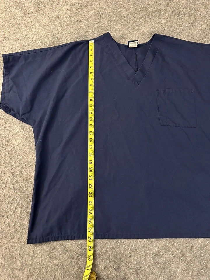 Cherokee Workwear Scrub Top 2XL XXL Blue V Neck Short Sleeve - Image 4 of 4