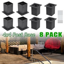 8 PACK 4x4 Post Base Kit Metal Post Brackets for Wood & Concrete Installations