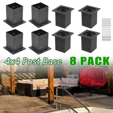 8 PACK 4x4 Post Base Kit Metal Post Brackets for Wood & Concrete Installations